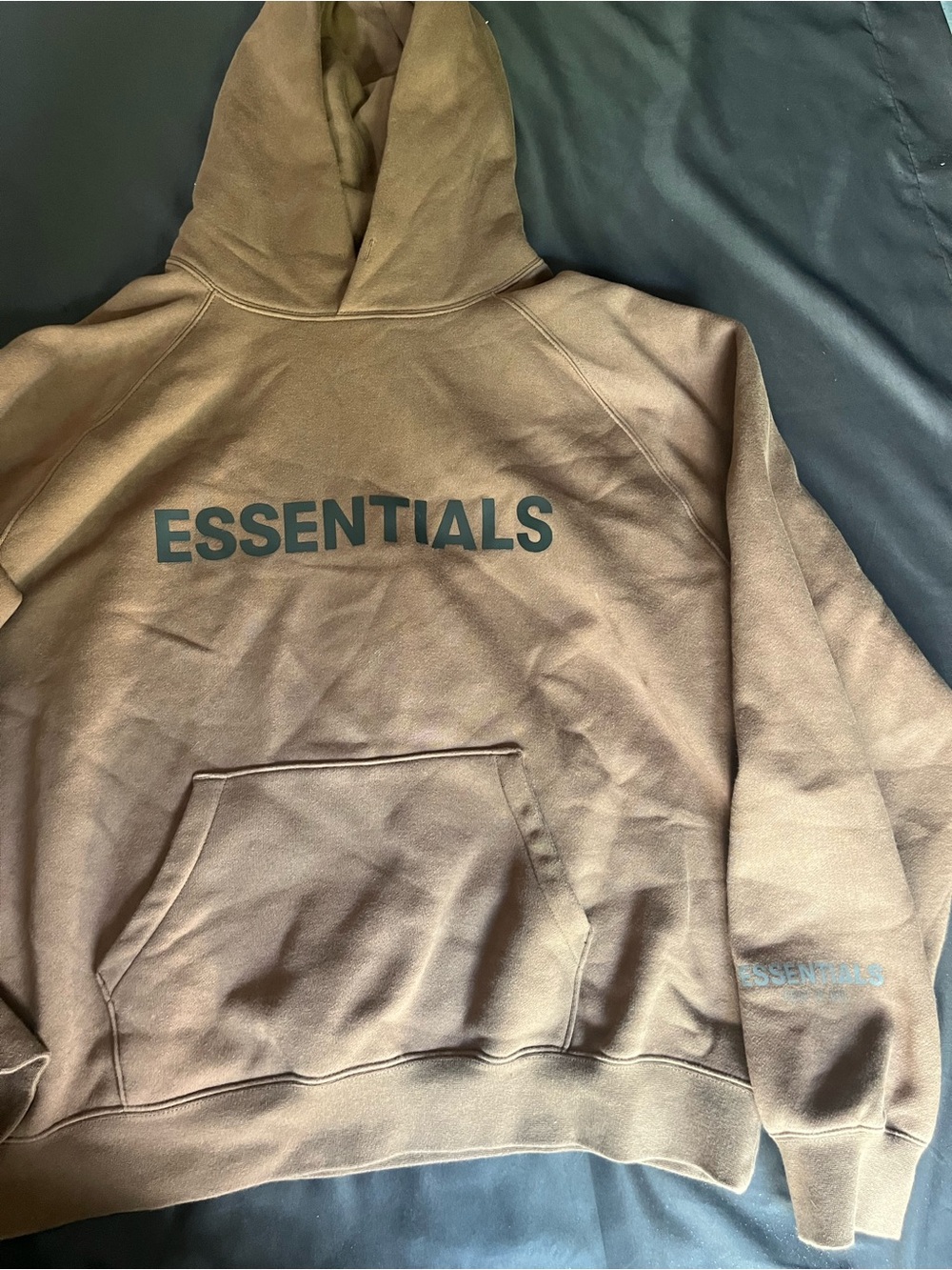 ESSENTIALS Men's Brown Hoodie Sweatshirt